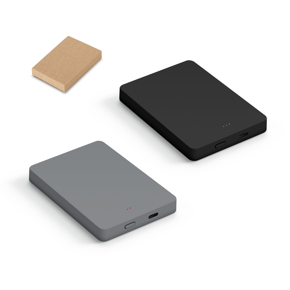 Bateria portátil com carregador por indução (wireless) em ABS 100% reciclado (10.000 mAh)