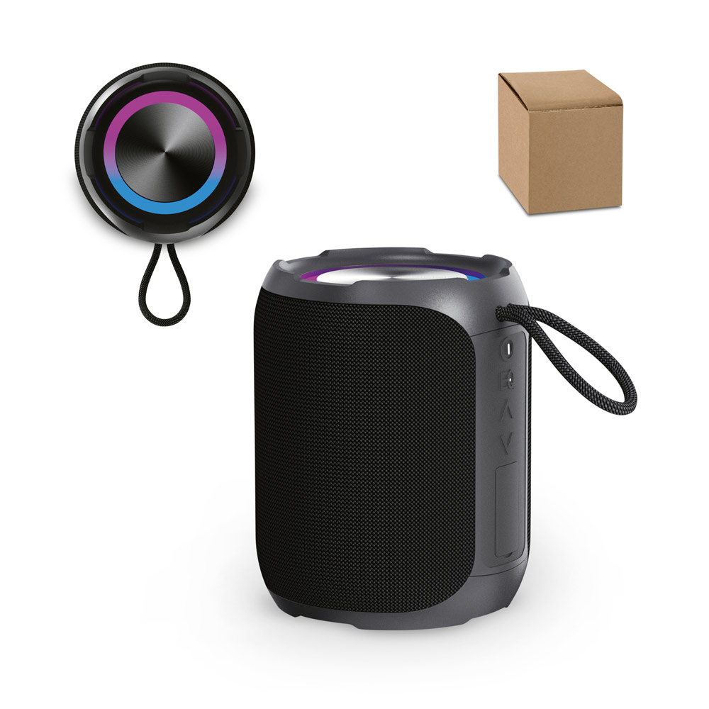 Caixa de som à prova de água (IPX6), em ABS 100% reciclado (2.600 mAh)