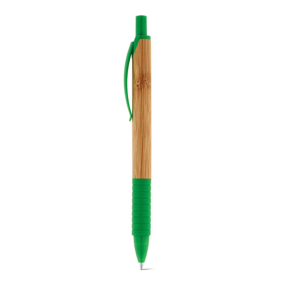 Caneta esferográfica em bambu com antideslizante
