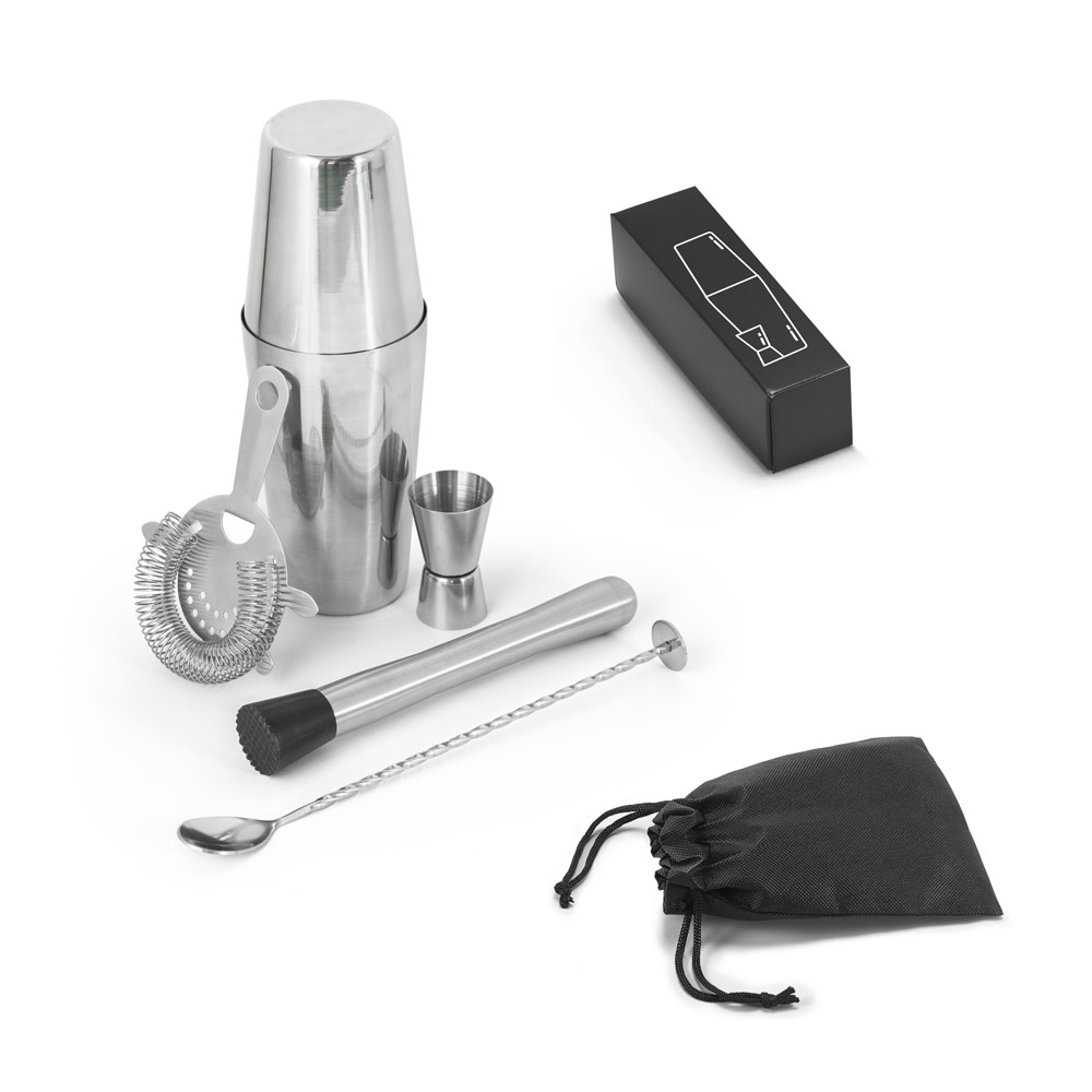 Set de coquetel com 6 peças em aço inox