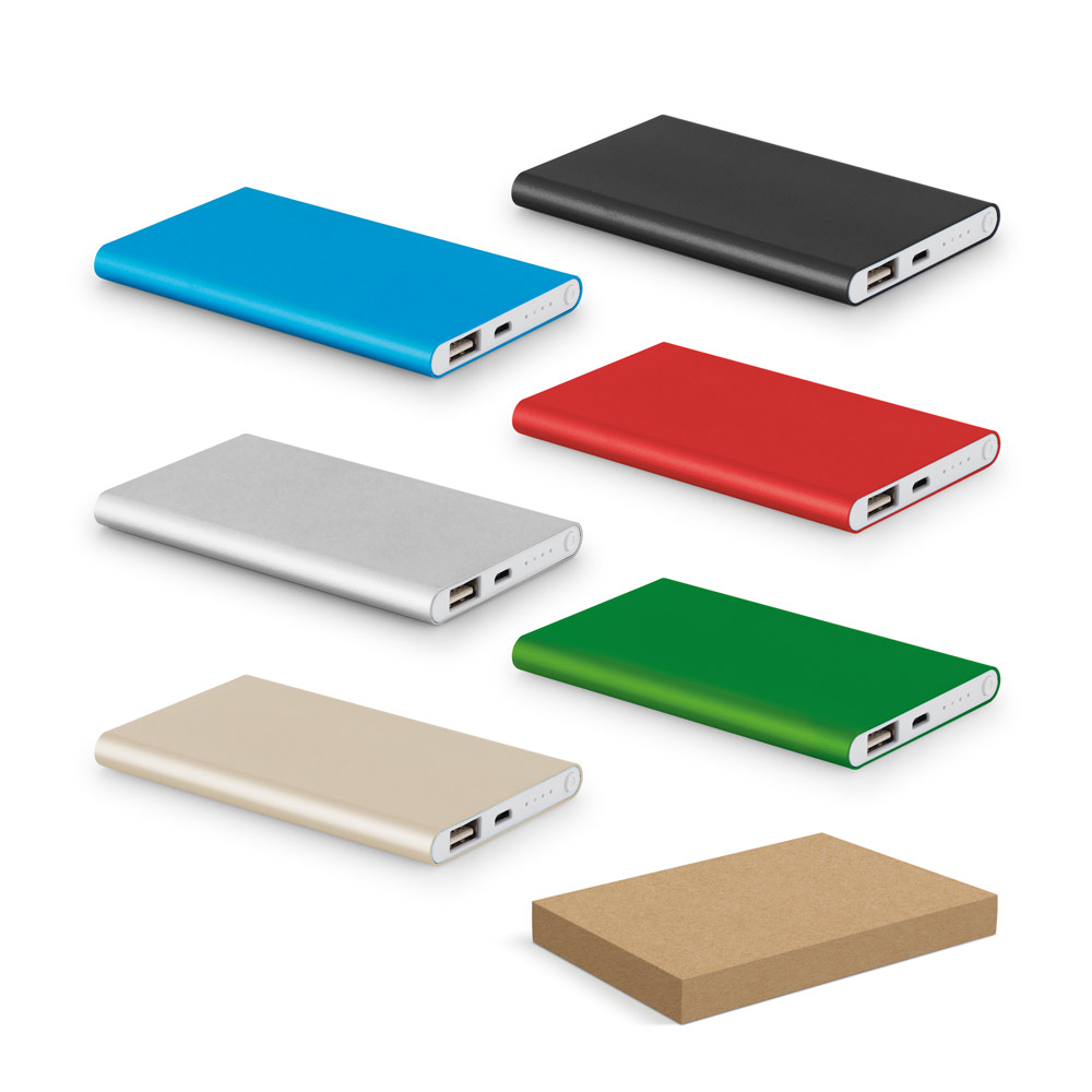 Bateria portátil slim em alumínio 100% reciclado (4.000 mAh)